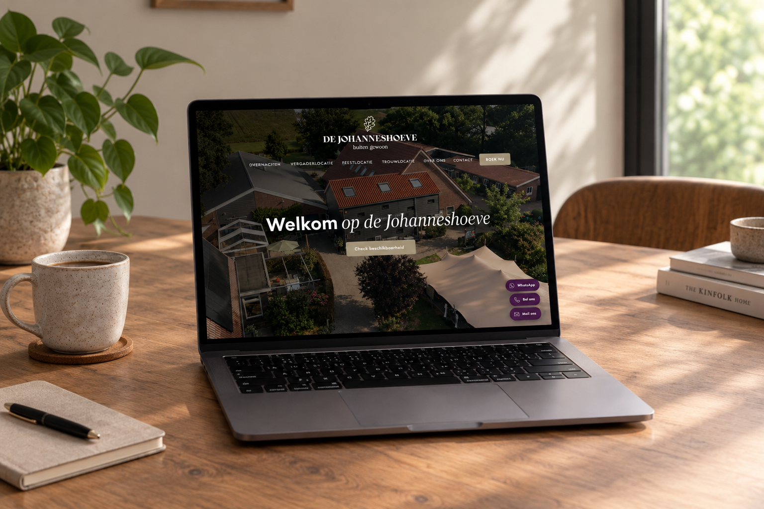 Website mockup de-johanneshoeve